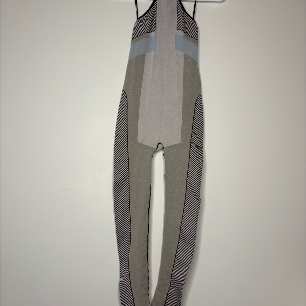 Stylish Gray and Blue Jumpsuit